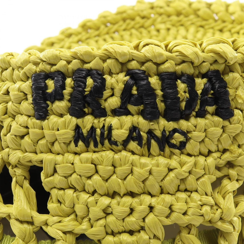Prada Hat Logo Raffia Baguette — view 7