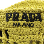 Prada Hat Logo Raffia Baguette — view 7