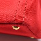Prada Tote Bag Canapa 2-Way Red Black Canvas Mini — view 5