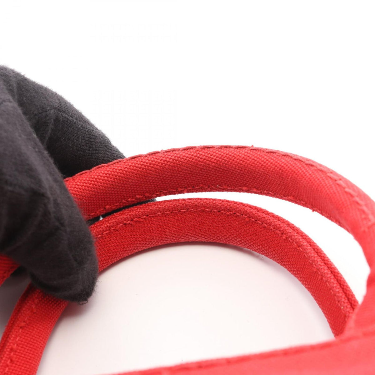 Prada Tote Bag Canapa 2-Way Red Black Canvas Mini — view 8