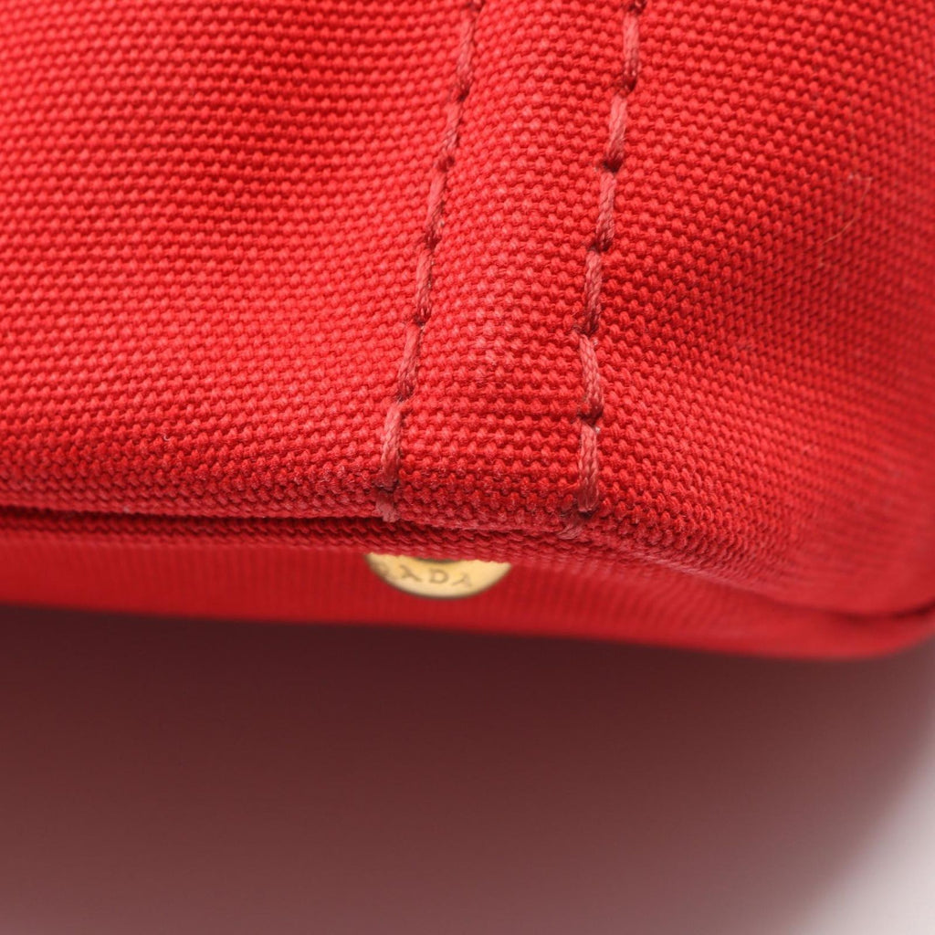 Prada Tote Bag Canapa 2-Way Red Black Canvas Mini — view 6