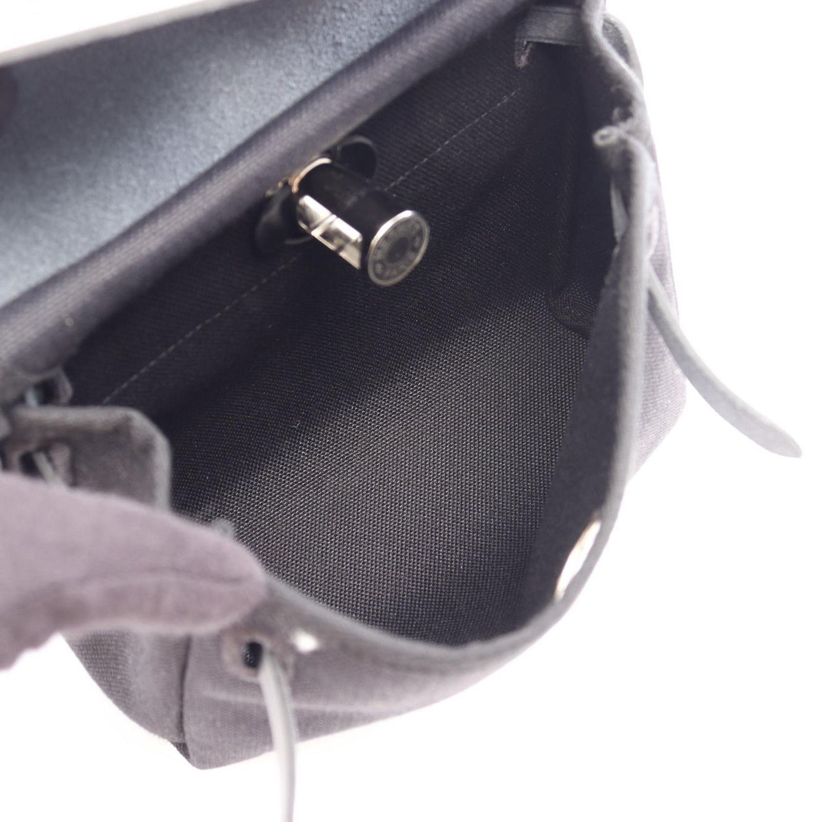 Hermes Shoulder Bag Herbag Zip Mini Black Canvas Leather — view 3