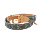 Louis Vuitton Belt Ceinture Monogram Denim Gold