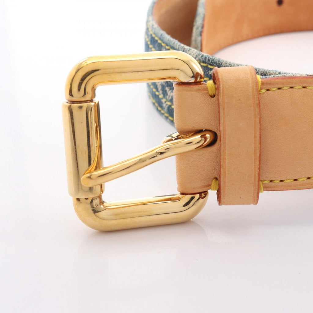 Louis Vuitton Belt Ceinture Monogram Denim Gold — view 2
