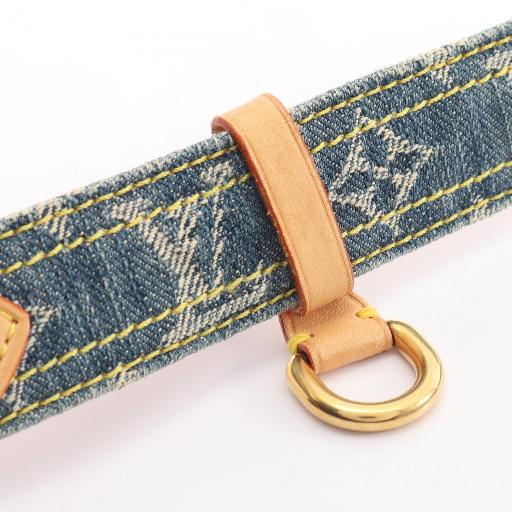 Louis Vuitton Belt Ceinture Monogram Denim Gold — view 8