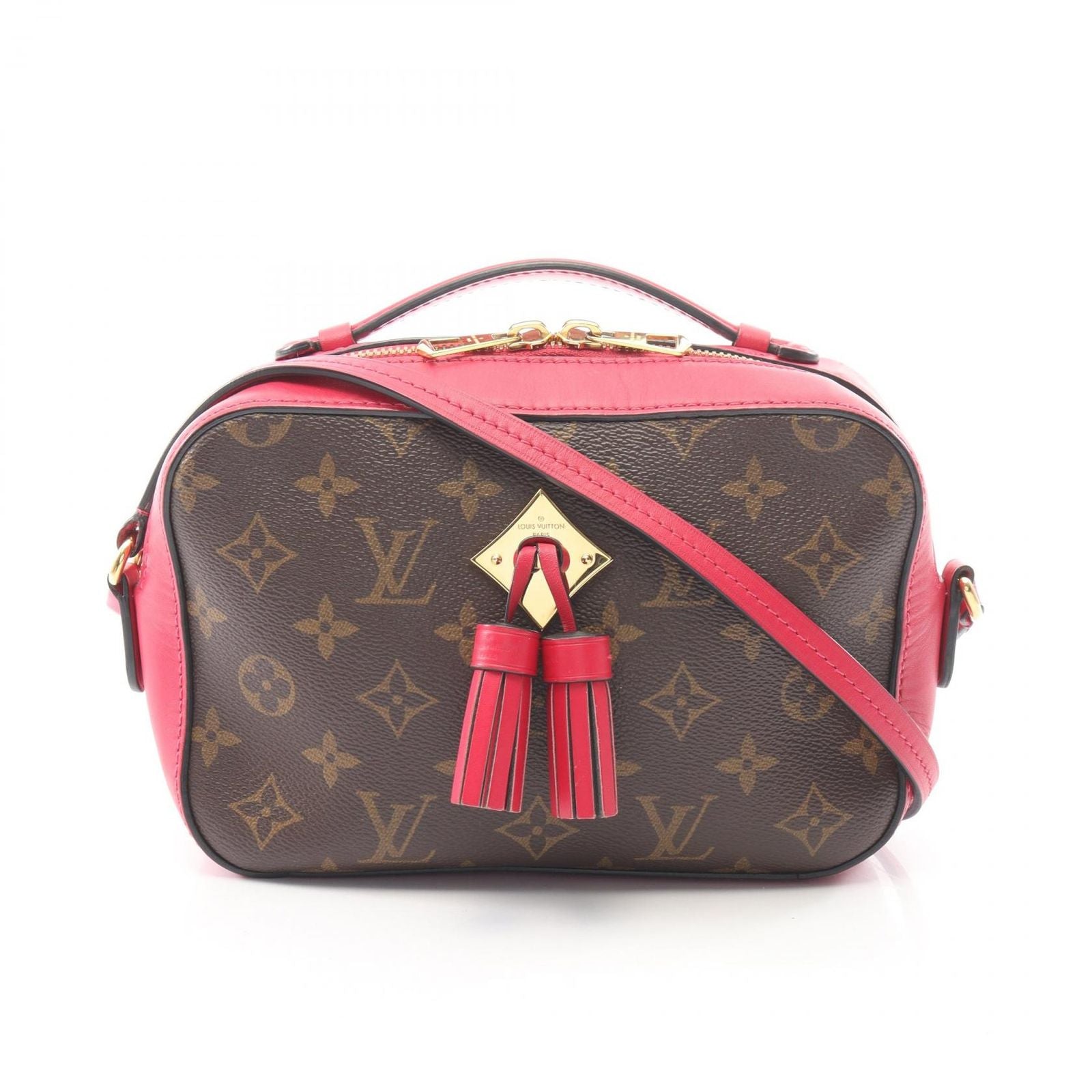 Louis Vuitton Shoulder Bag Saintonge Monogram Freesia Canvas Leather