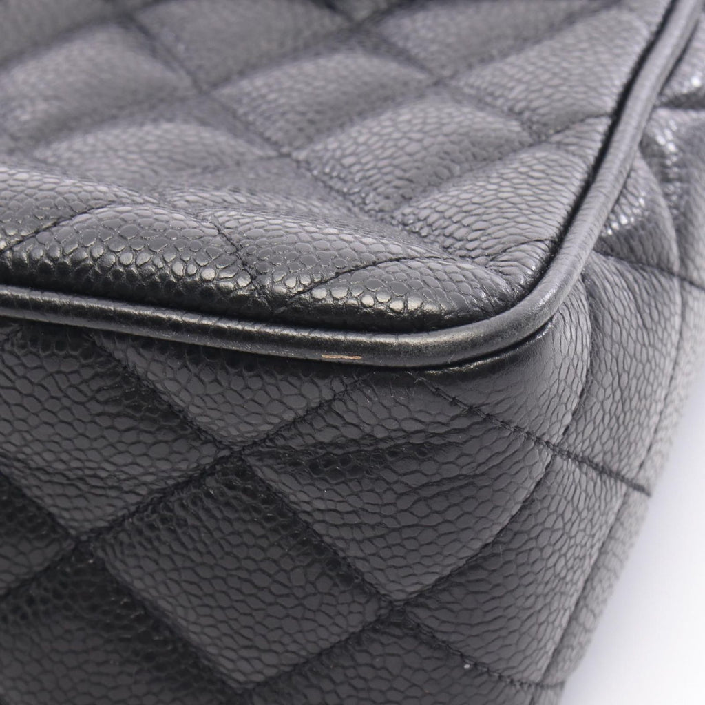 Chanel Shoulder Bag Quilted Coco Ball Black Caviar Leather Chain — view 7