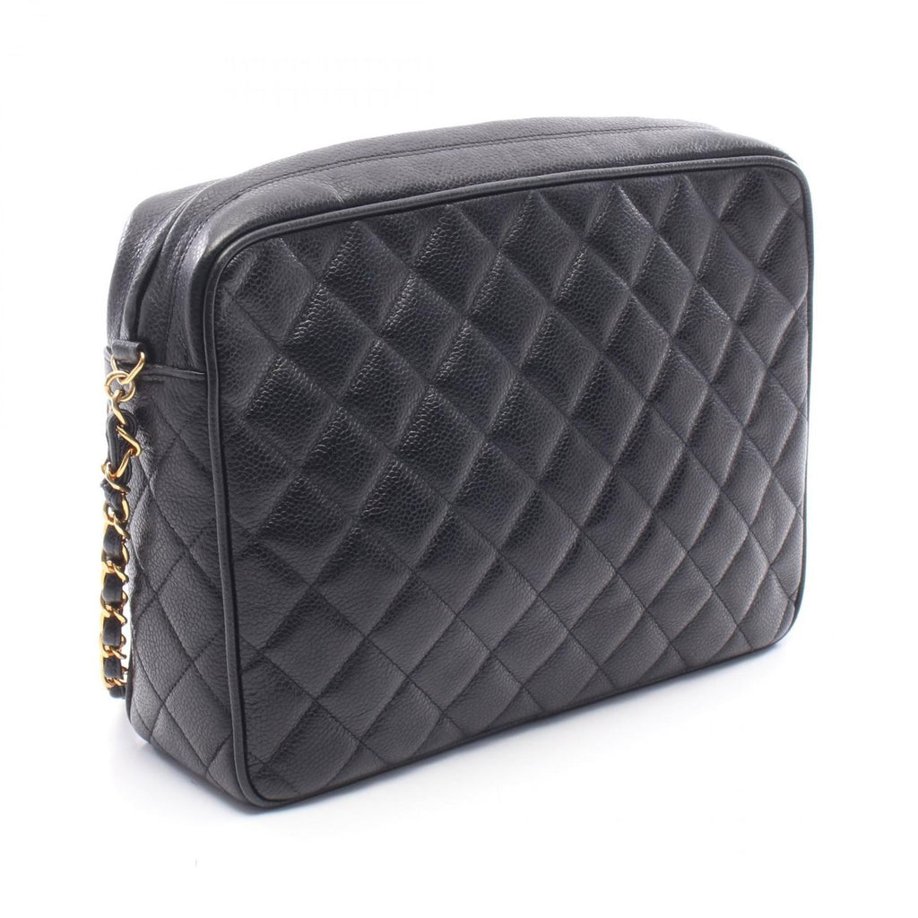 Chanel Shoulder Bag Quilted Coco Ball Black Caviar Leather Chain — view 2