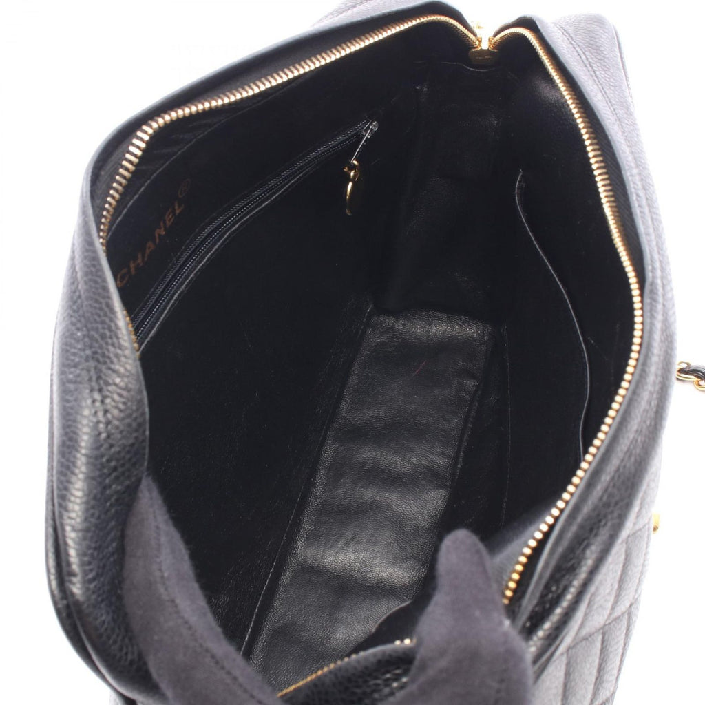 Chanel Shoulder Bag Quilted Coco Ball Black Caviar Leather Chain — view 3