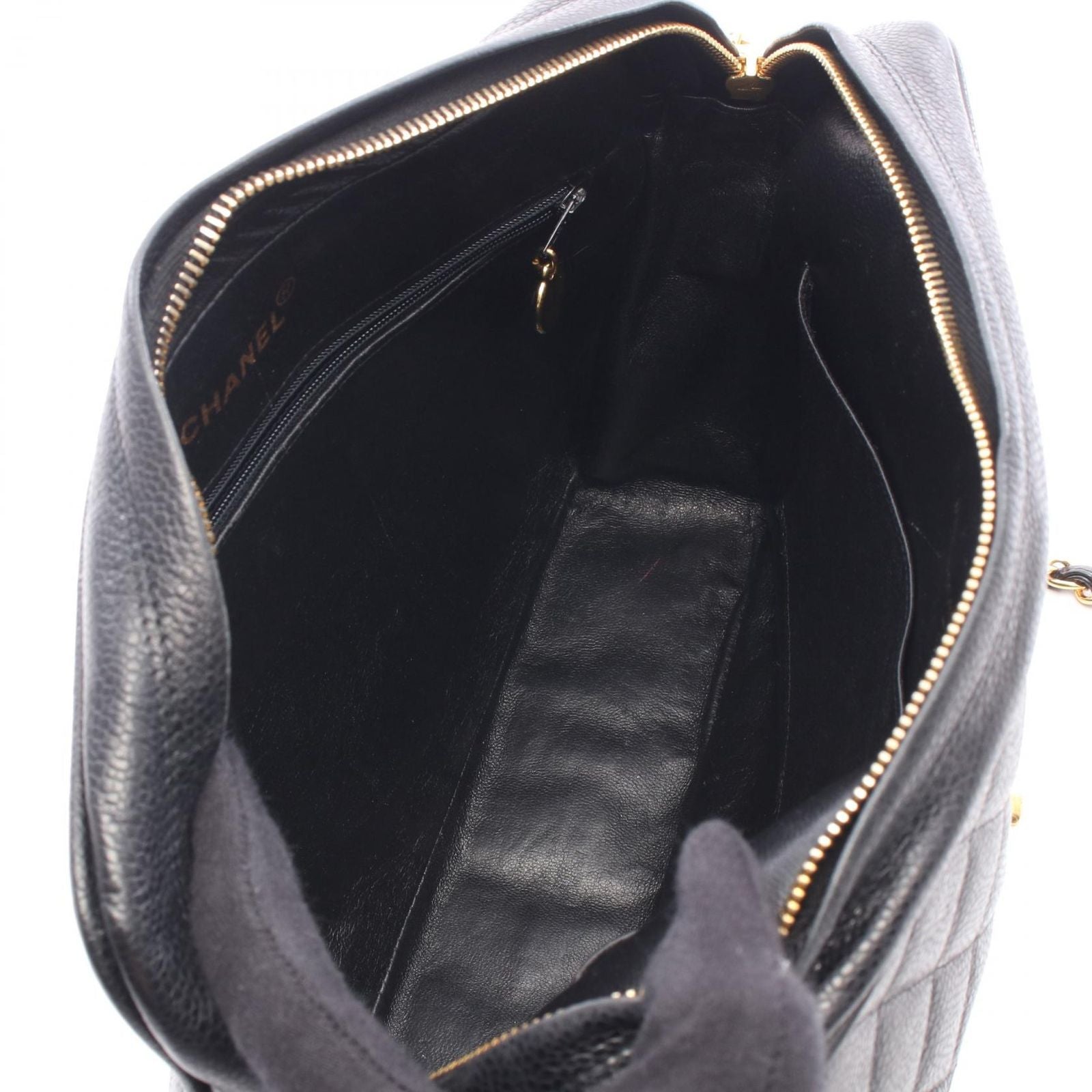 Chanel Shoulder Bag Quilted Coco Ball Black Caviar Leather Chain — view 3