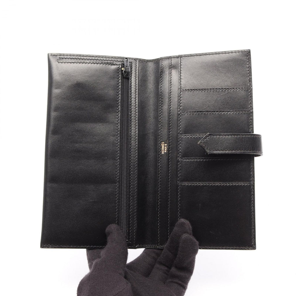 Hermes Bifold Wallet Bearn Classic Black Calfskin — view 3