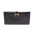 Hermes Bifold Wallet Bearn Classic Black Calfskin
