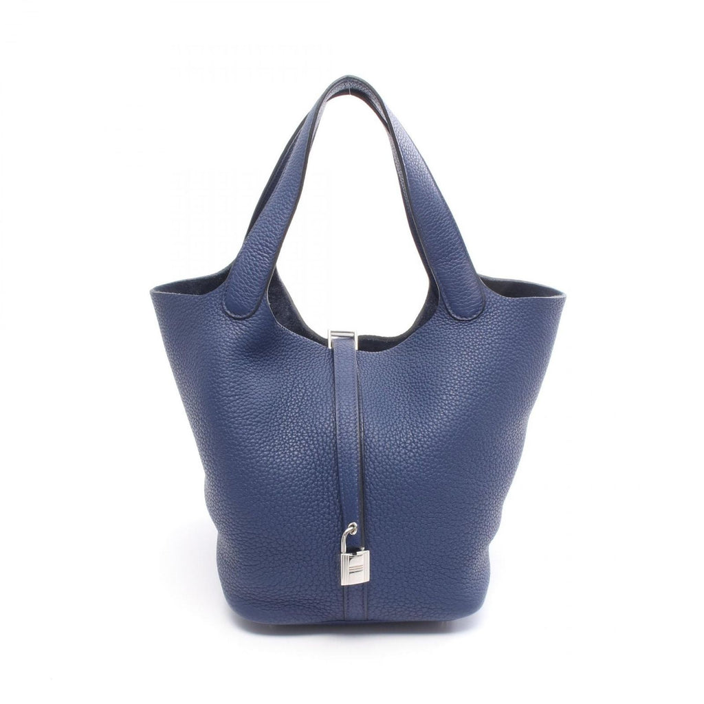 Hermes Handbag Picotin Lock MM Blue Saphir Leather