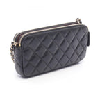 Chanel Shoulder Bag Quilted Black Lambskin Phone Case Chain Wallet — view 2
