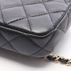 Chanel Shoulder Bag Quilted Black Lambskin Phone Case Chain Wallet — view 6