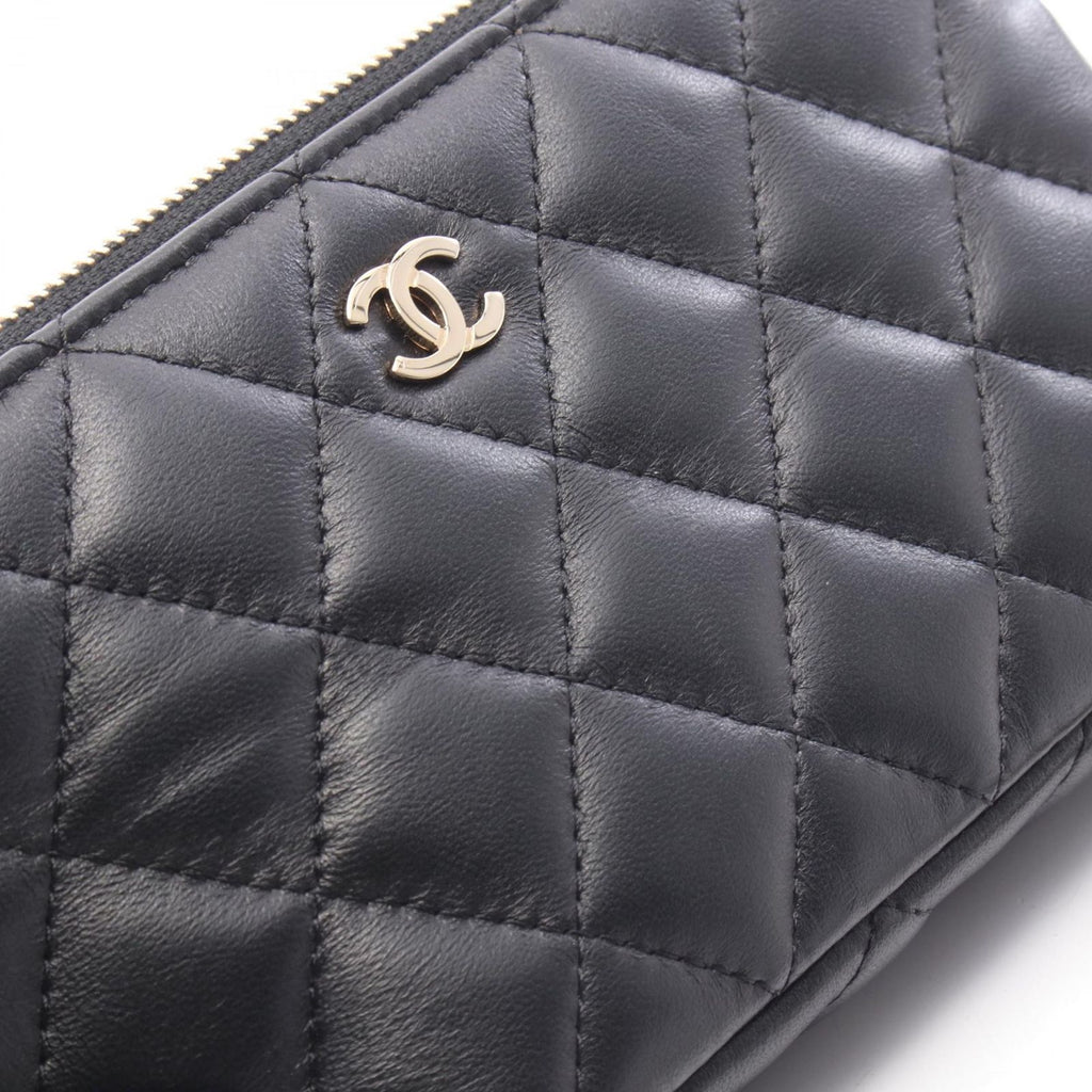 Chanel Shoulder Bag Quilted Black Lambskin Phone Case Chain Wallet — view 7