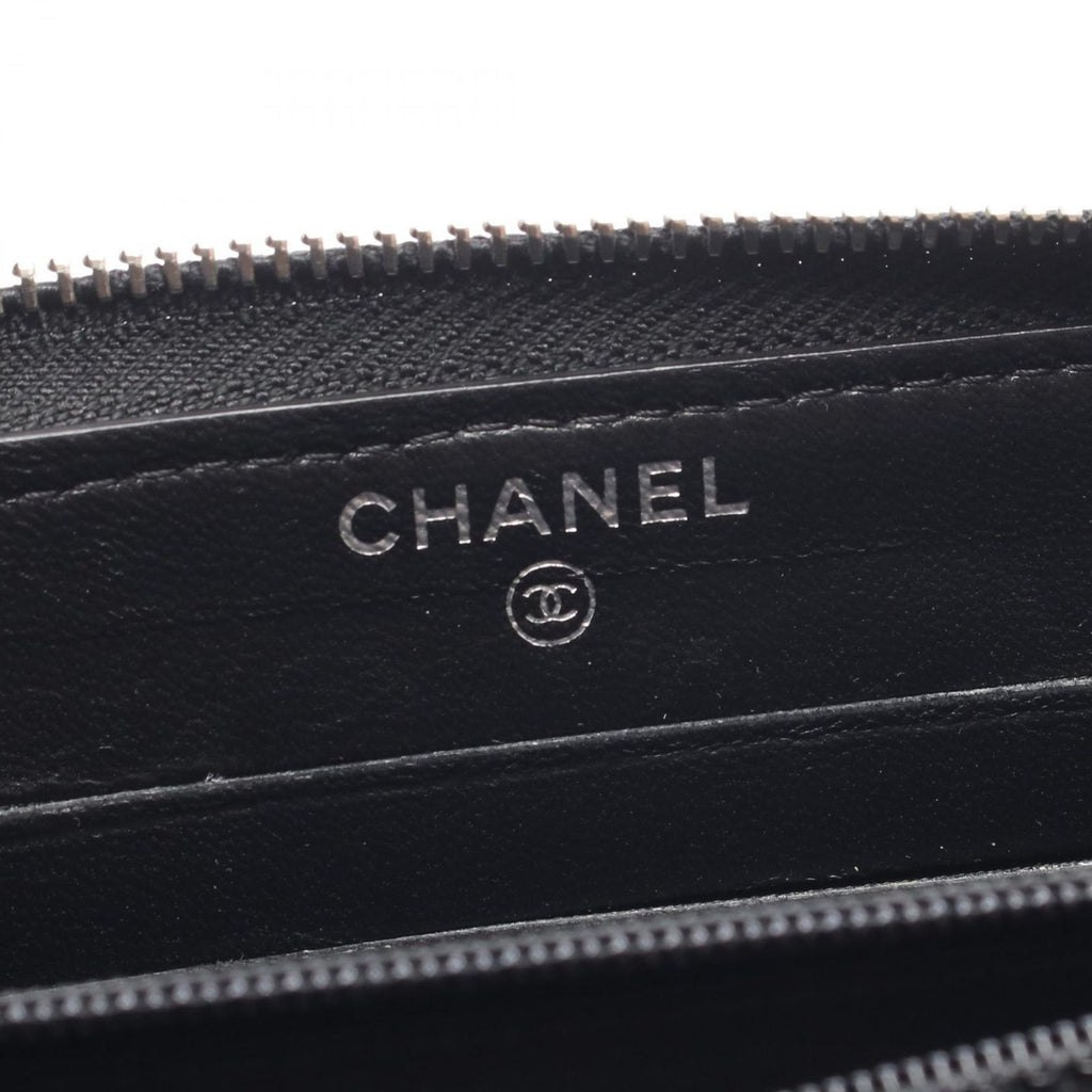 Chanel Round Wallet Camellia Black Leather — view 4