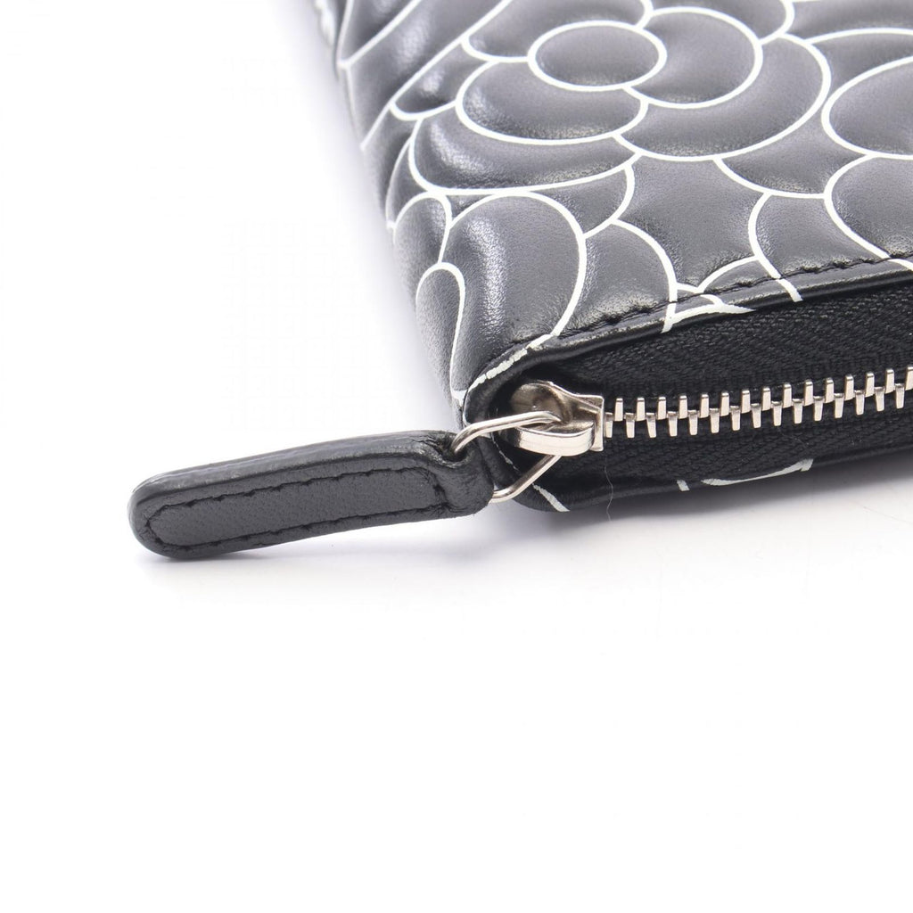 Chanel Round Wallet Camellia Black Leather — view 6