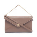 Chanel Shoulder Bag Envelope CC Logo Gray Leather