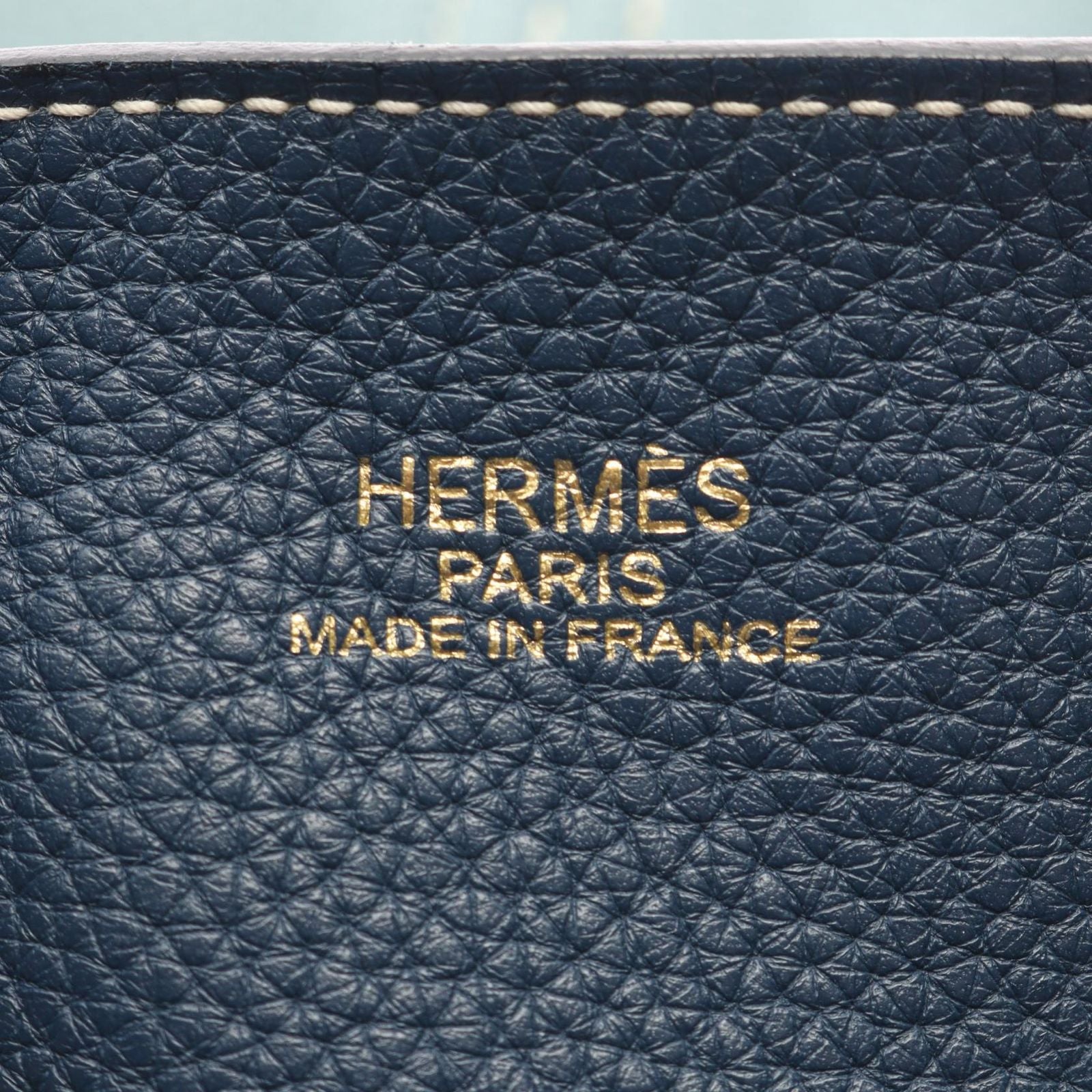 Hermes Tote Bag Double Sens 45 Navy Ciel Leather — view 4