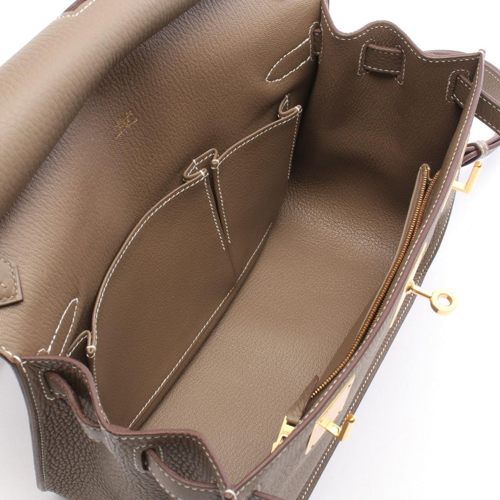 Hermes Shoulder Bag 28 Etoupe Leather — view 3