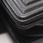 Chanel Shoulder Bag Boy Small Black Caviar Leather Boy Stitch Chain — view 7