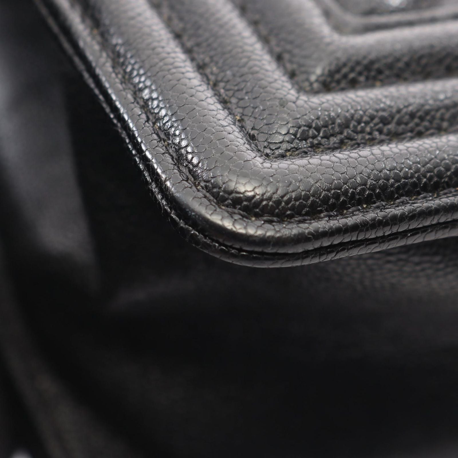 Chanel Shoulder Bag Boy Small Black Caviar Leather Boy Stitch Chain — view 8
