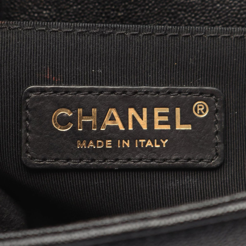 Chanel Shoulder Bag Boy Small Black Caviar Leather Boy Stitch Chain — view 4
