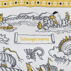 Hermes Heaven Carre 70 Cloete Sailor Tattoo Bandana Scarf Silk Yellow White — view 2