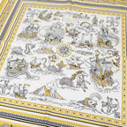 Hermes Heaven Carre 70 Cloete Sailor Tattoo Bandana Scarf Silk Yellow White — view 7