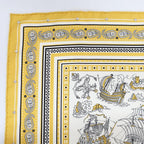 Hermes Heaven Carre 70 Cloete Sailor Tattoo Bandana Scarf Silk Yellow White — view 4