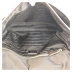 Prada Tessuto Black Silver Nylon Shoulder Bag — view 8