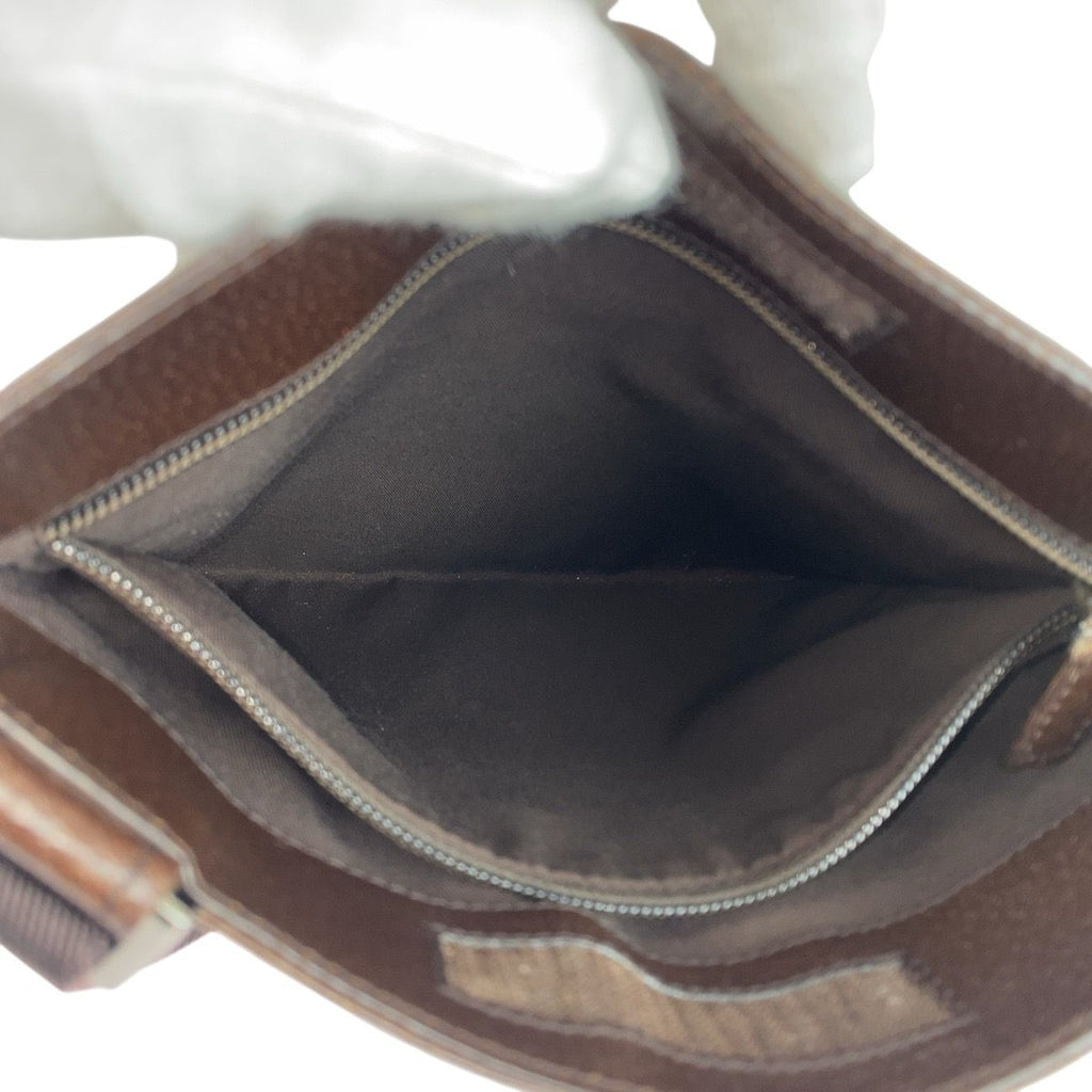 Gucci Beige Brown Silver GG Canvas Leather Shoulder Bag Pochette — view 8