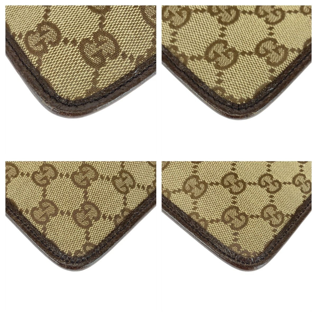 Gucci Beige Brown Silver GG Canvas Leather Shoulder Bag Pochette — view 4