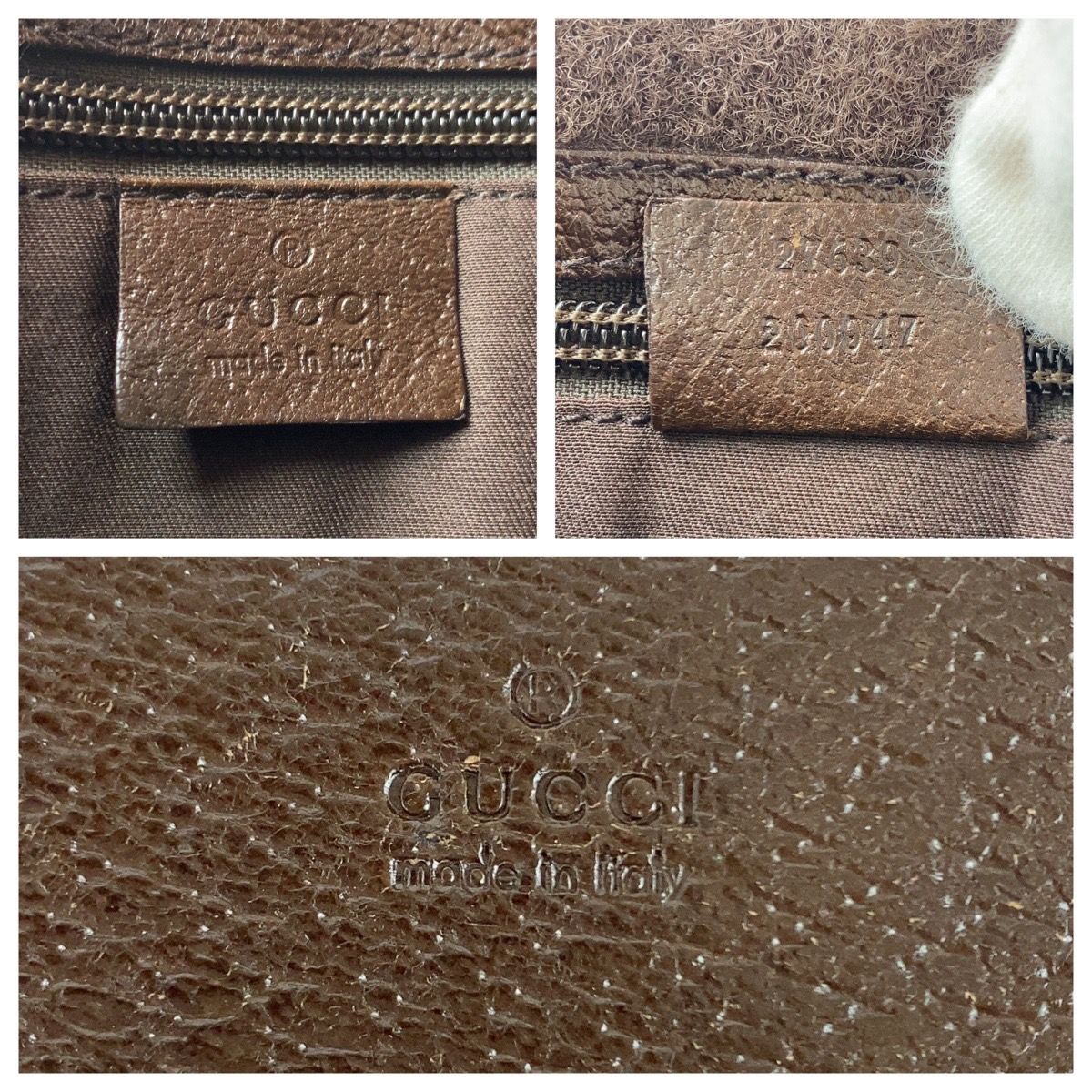 Gucci Beige Brown Silver GG Canvas Leather Shoulder Bag Pochette — view 3