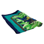 Hermes Shawl Carre 90 Navy Green les Perroquets Bird Leaf Pattern Cashmere Silk