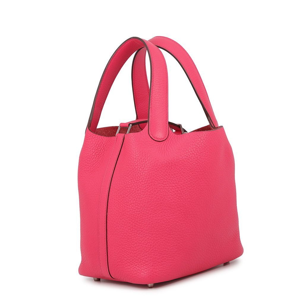 Hermes Handbag Picotin Lock PM Rose Silver Taurillon Clemence — view 2