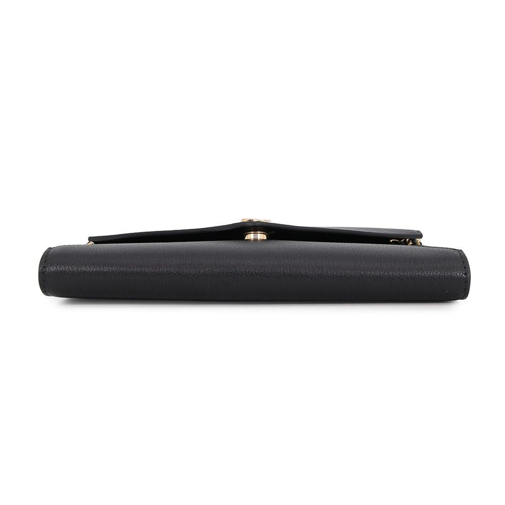 Chanel Chain Shoulder Bag Strap Clutch CC Logo Grained Goat Skin Black — view 3