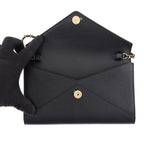 Chanel Chain Shoulder Bag Strap Clutch CC Logo Grained Goat Skin Black — view 6