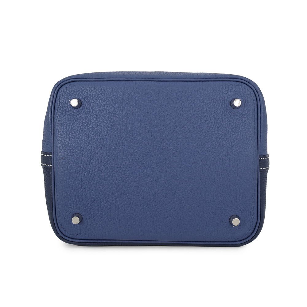 Hermes Picotin Lock MM Kazak Blue Saffir Brighton Silver Taurillon Clemence — view 3
