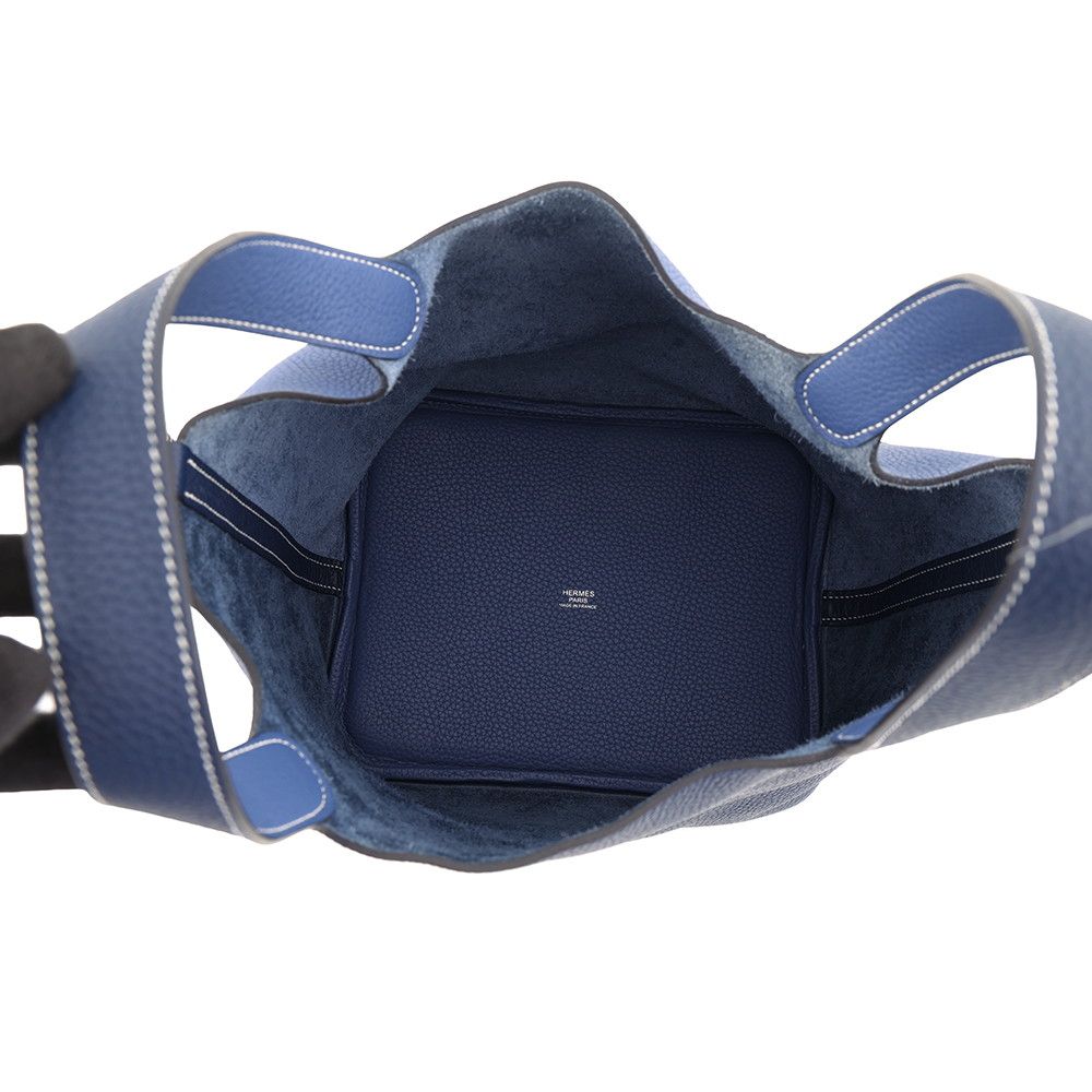 Hermes Picotin Lock MM Kazak Blue Saffir Brighton Silver Taurillon Clemence — view 5