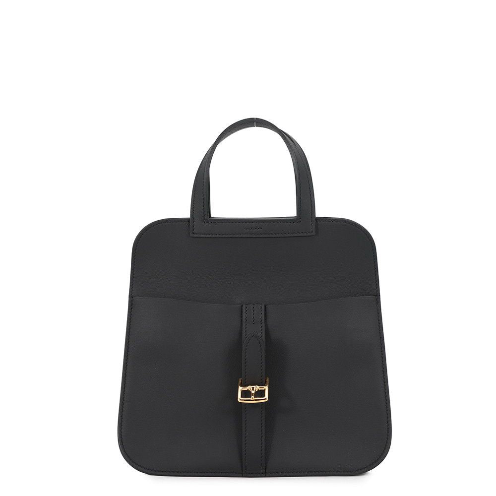 Hermes Handbag Halzan Mini Black Gold Swift 2-Way