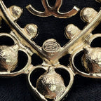 Chanel Brooch CC Logo Heart Rhinestone Faux Pearl Color Stone Metal — view 8