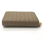 Celine Coin Case C Charm Compact Zip Wallet Leather Khaki Brown — view 5