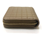 Celine Coin Case C Charm Compact Zip Wallet Leather Khaki Brown — view 4