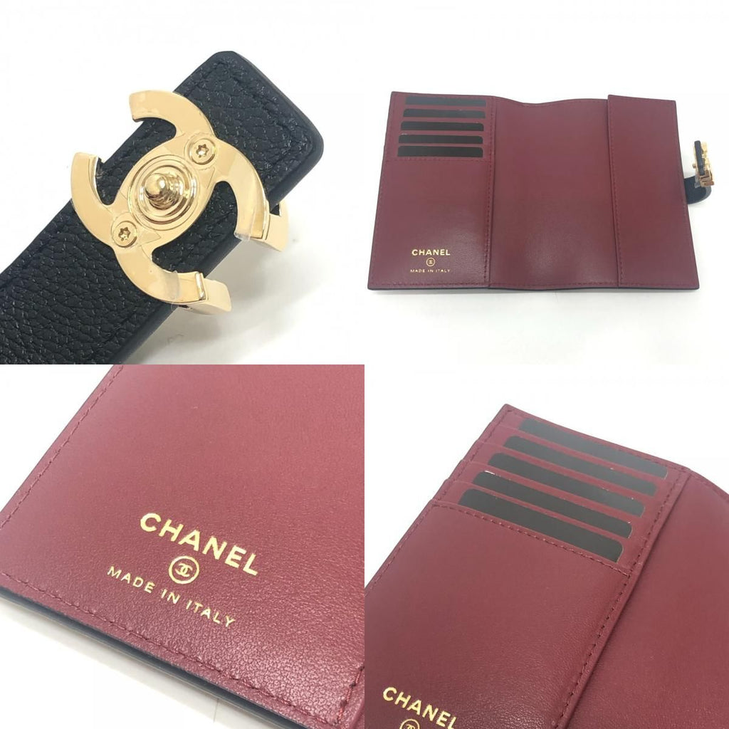 Chanel Passport Case CC Logo Leather Black — view 8