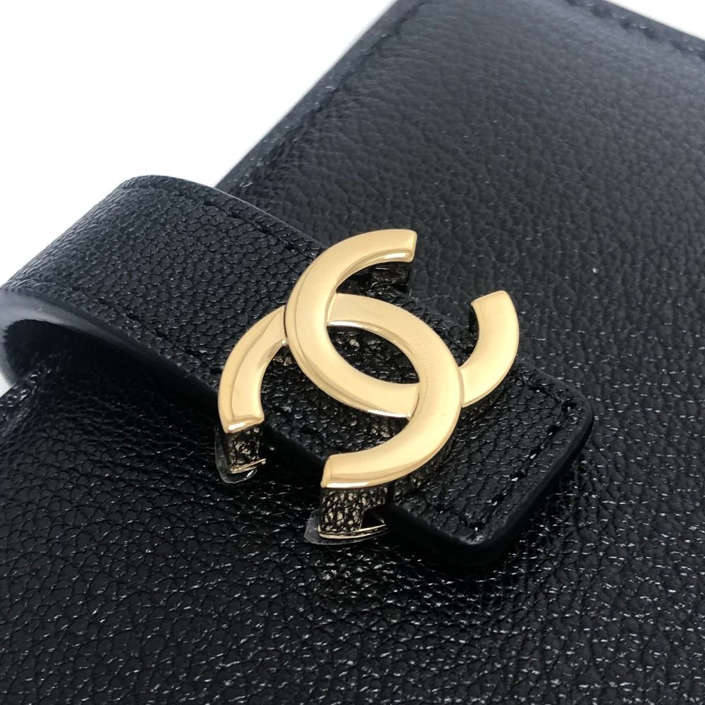 Chanel Passport Case CC Logo Leather Black — view 7