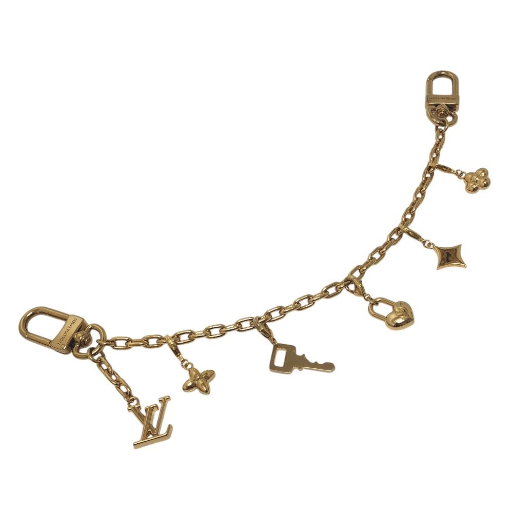 Louis Vuitton Bag Charm LV Heart Padlock Pearl Metal Gold — view 2