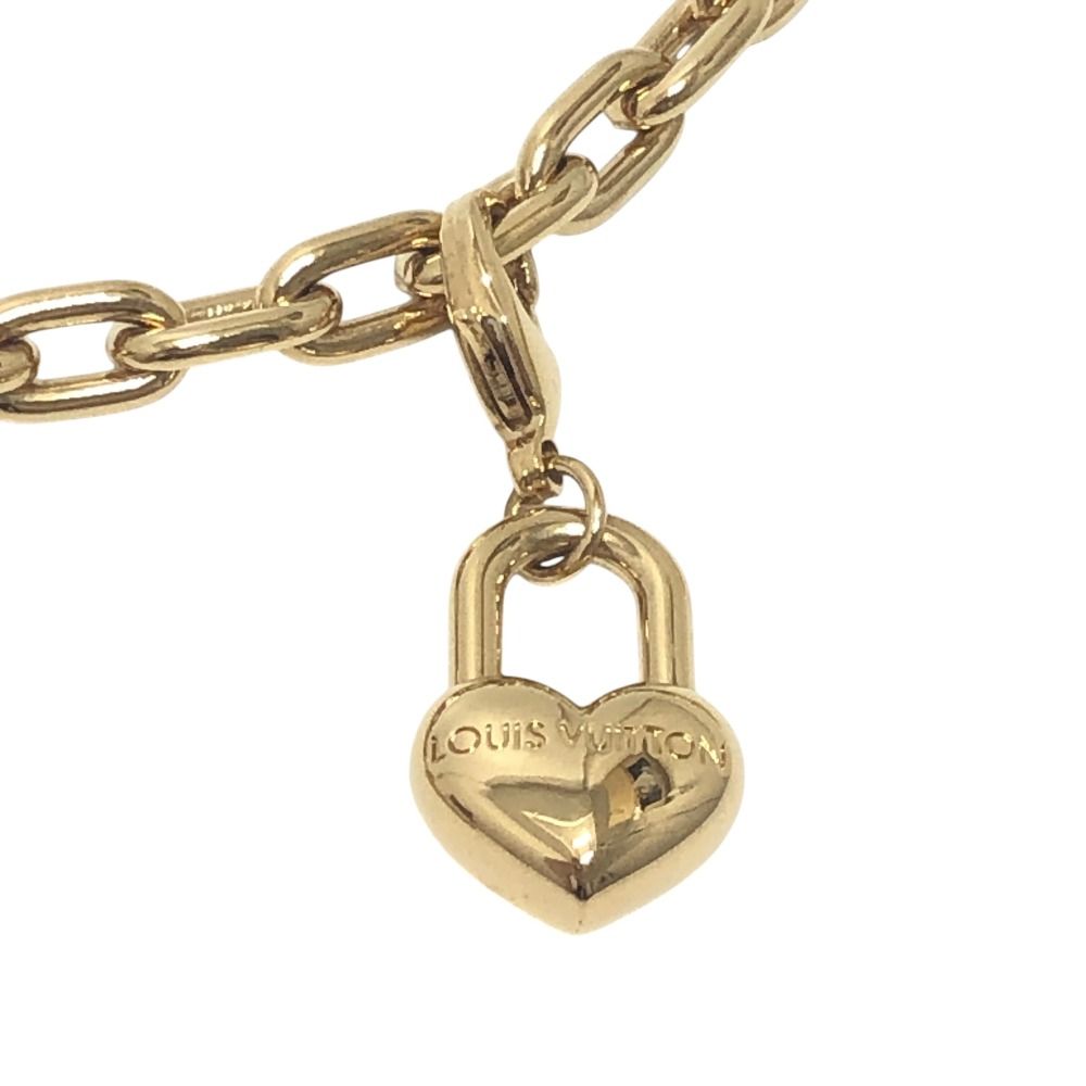 Louis Vuitton Bag Charm LV Heart Padlock Pearl Metal Gold — view 8