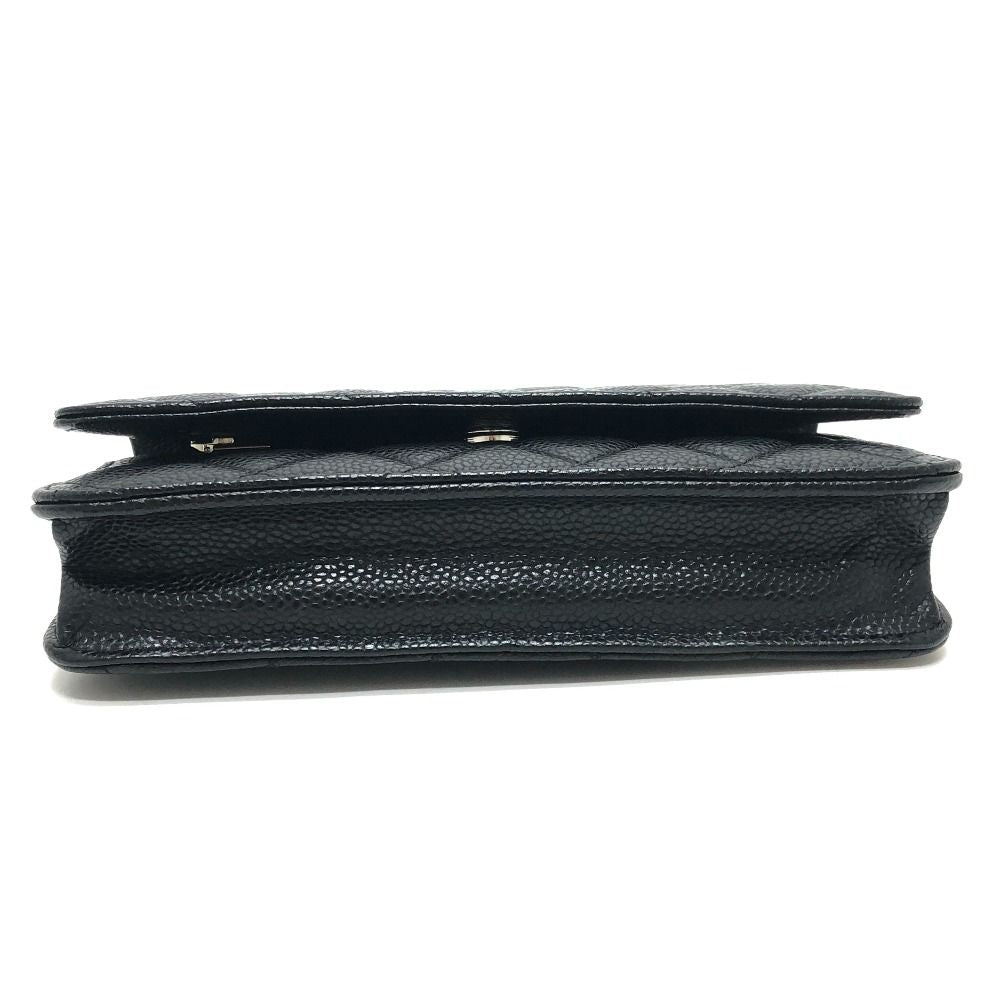 Chanel Shoulder Bag CC Logo Classic Caviar Leather Black — view 5